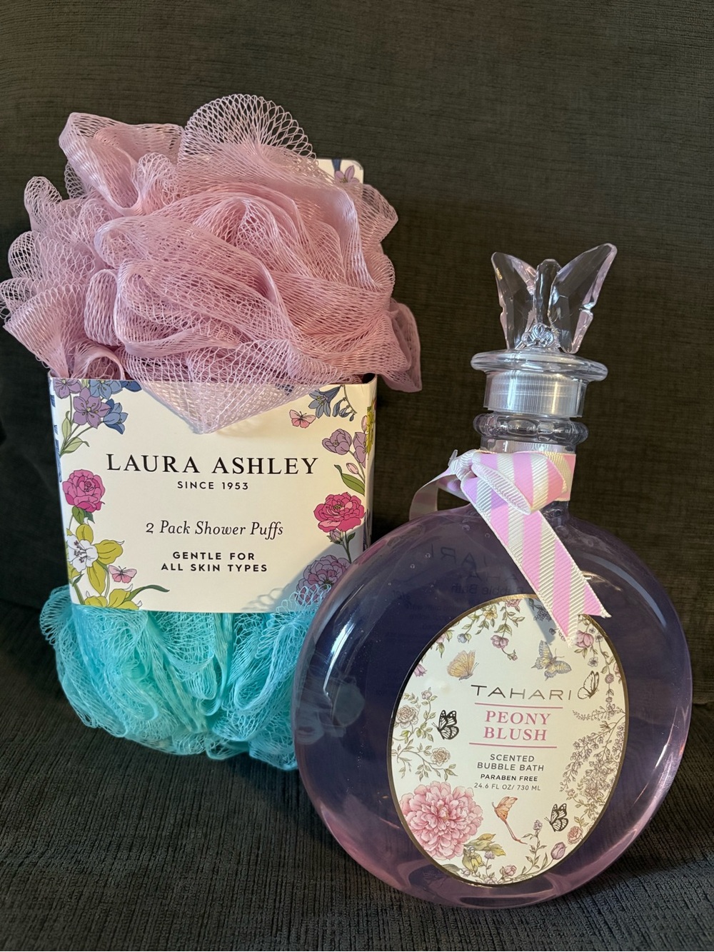Tahari Peony Blush Bubble Bath Bottle & Scrub Bundle